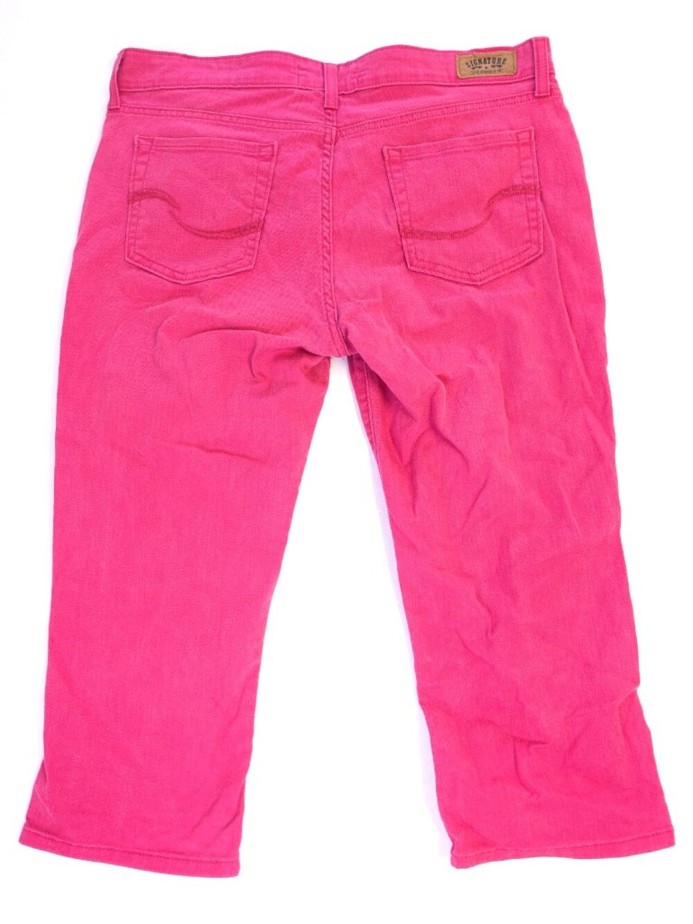 Signature by Levi Strauss Cropped Pink Jeans - Women's 16 - Misses Capri Style - Picture 2 of 7